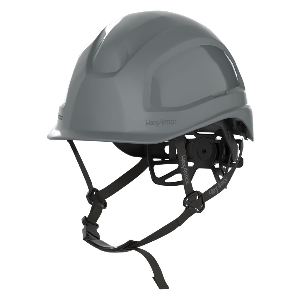 Ceros XP450AE with Mips grey class E safety helmet with chin strap.