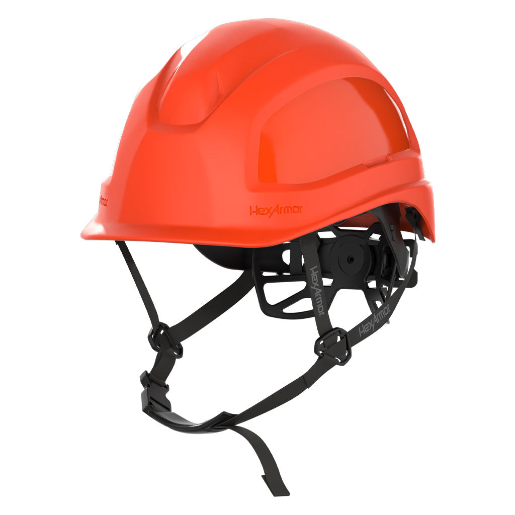 Ceros XP450AE with Mips orange class E safety helmet with chin strap.