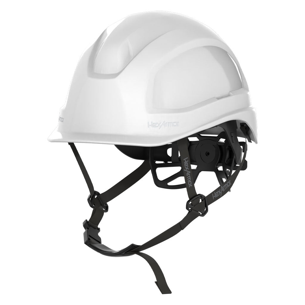 Ceros XP450AE with Mips white class E safety helmet with chin strap.