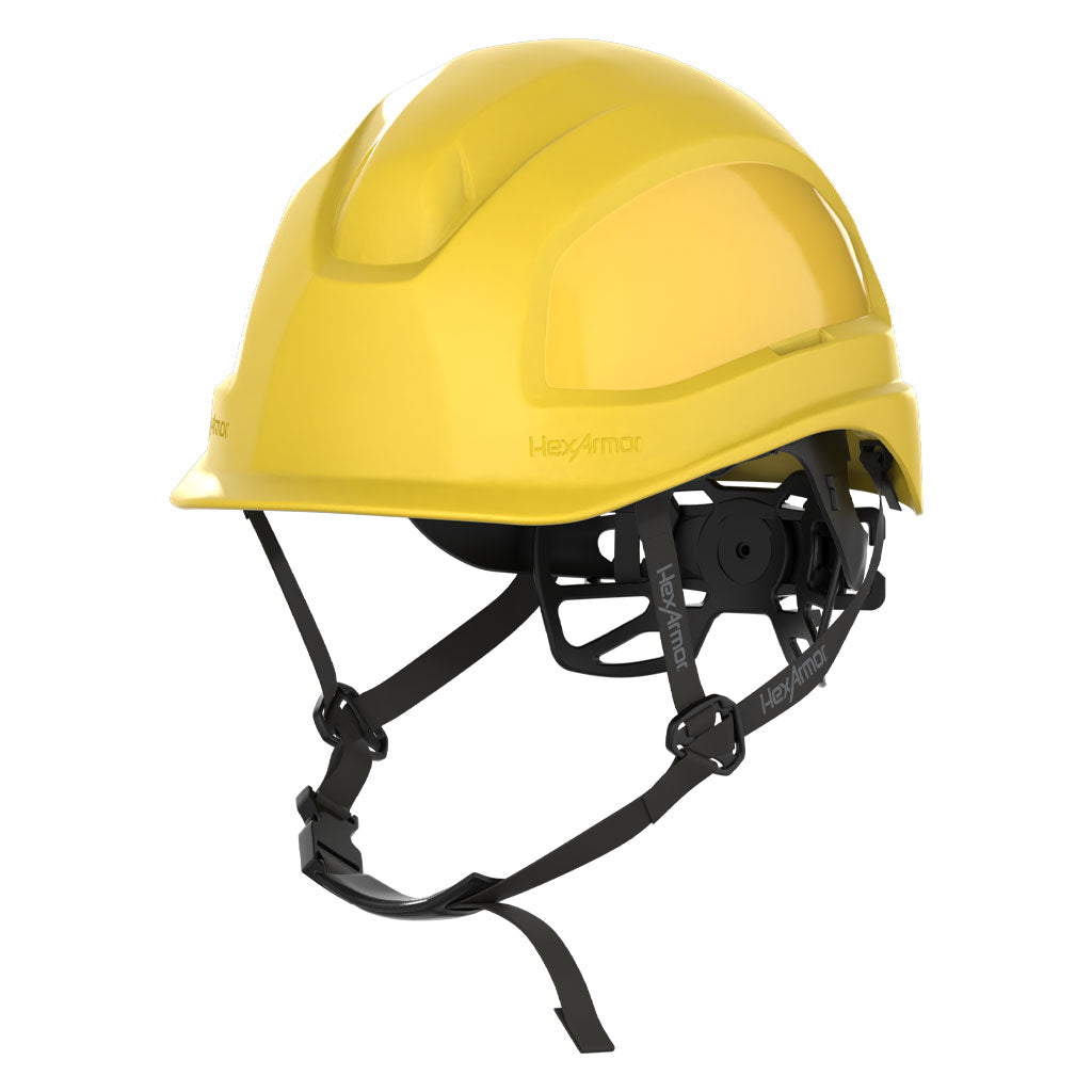 Ceros XP450AE with Mips yellow class E safety helmet with chin strap.
