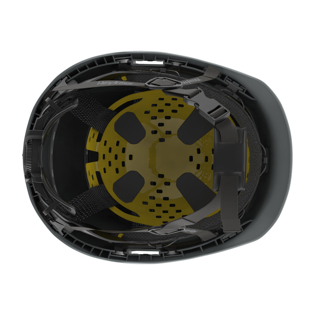 Ceros XP450A with Mips grey safety helmet showcasing the suspension system on the underside of the helmet.