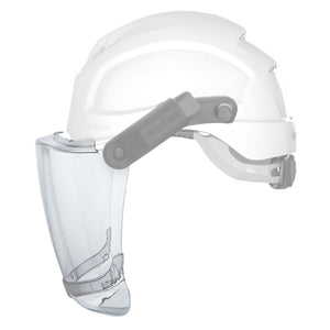 Face shield window with chin guard